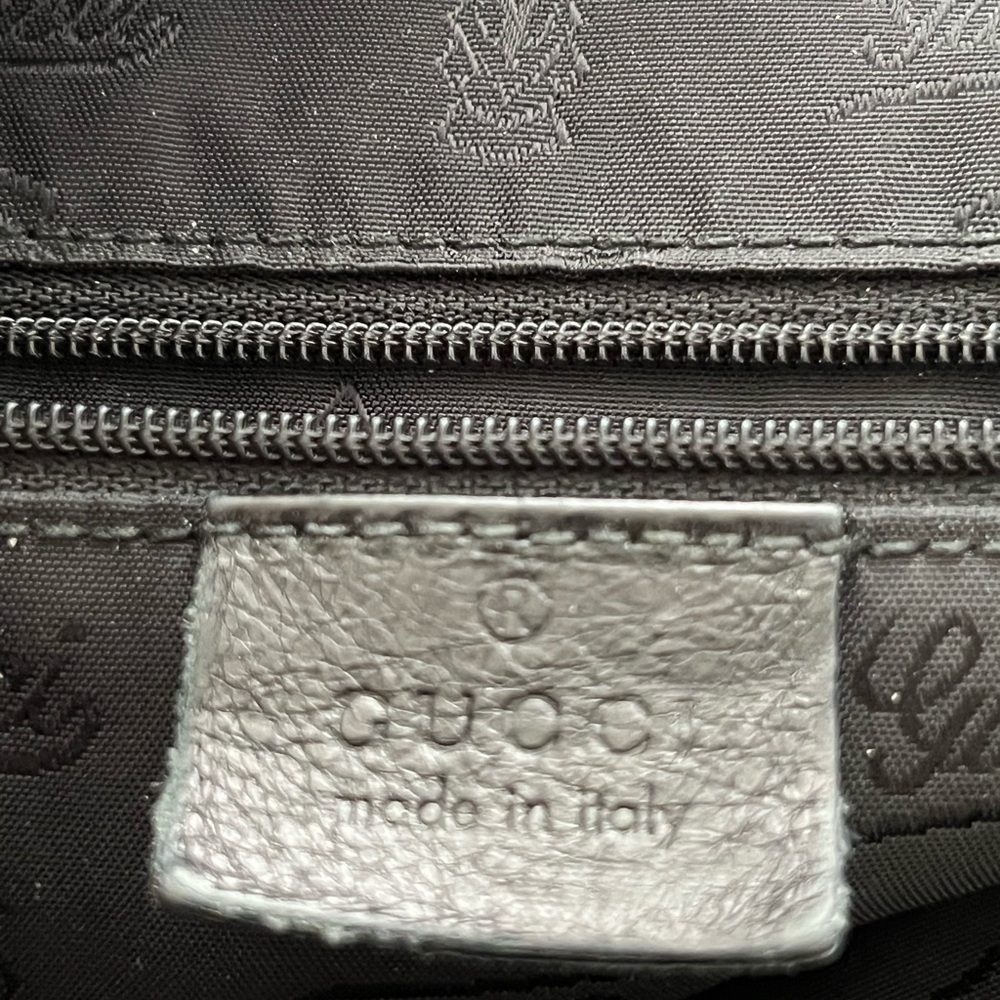 💎AUTHENTIC GUCCI GUCCISSIMA LARGE BLACK LEATHER BAG WITH GOLD HARDWARE💎 - Picture 13 of 14